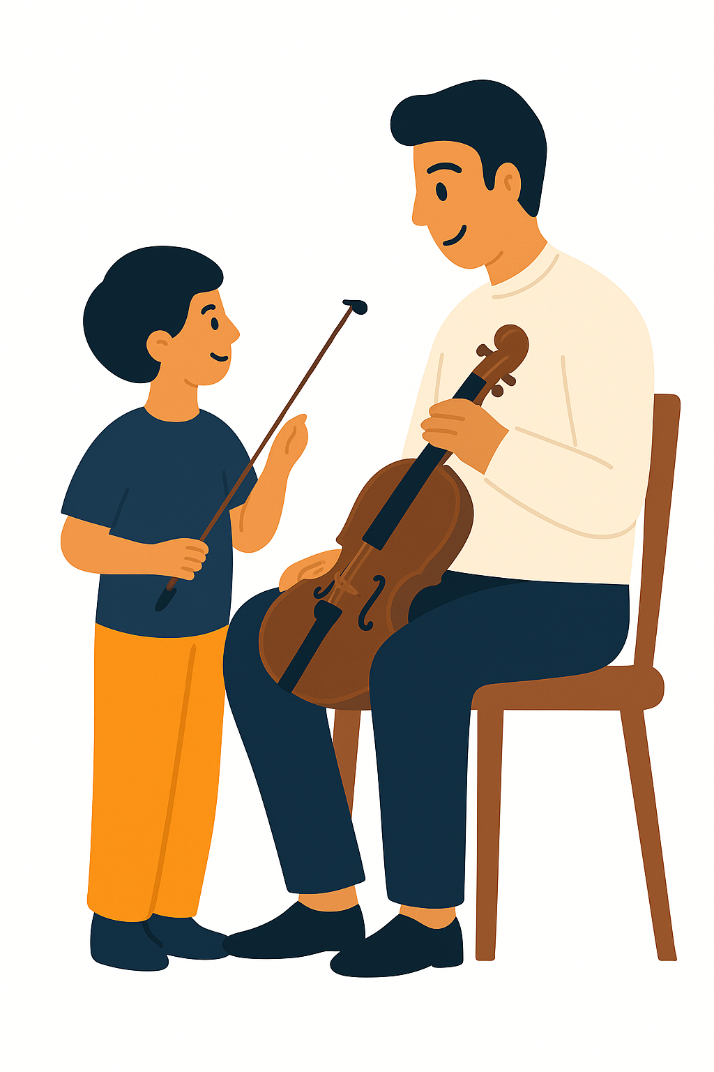 Violin teacher and student